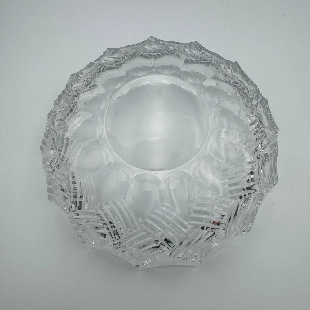 Set of 2 Crystal Glass Bowls Candy Dishes Trinket Dishes Serving‎ Bowls